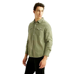 Levi's Men's Solid Olive Slim Fit Shirt