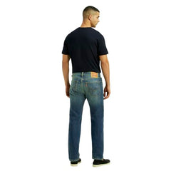 Men's 505 Blue Straight Fit Mid Rise Jeans