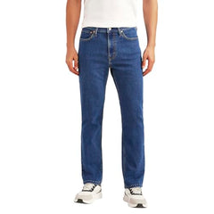 Men's 505 Blue Straight Fit Mid Rise Jeans