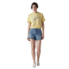 Women's Blue Ribcage Fit High Rise Shorts