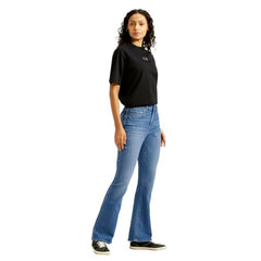 Levi's Women's Mid Rise Flared Fit Blue Jeans