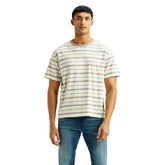 Levi's Men's Striped Off-White Boxy T-Shirt