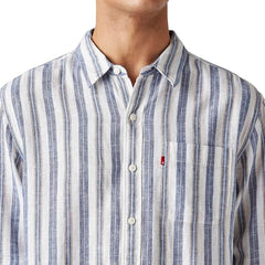 Men's Striped Slim Fit Linen Shirt