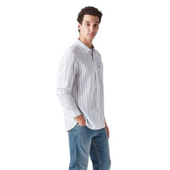 Men's Striped Slim Fit Linen Shirt