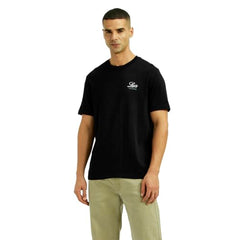 Men's Graphic Print Black Crew Neck T-Shirt