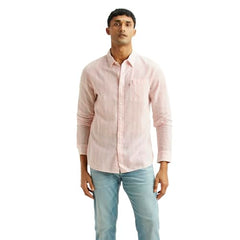 Levi's Men's Striped Light-Pink Slim Fit Shirt