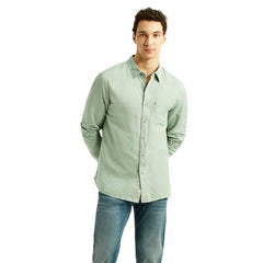 Levi's Men's Solid Light-Green Slim Fit Shirt