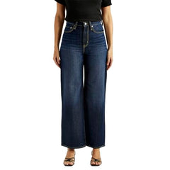 Women's High Rise Ribcage Wideleg Fit Navy Jeans