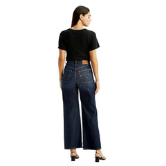 Women's High Rise Ribcage Wideleg Fit Navy Jeans