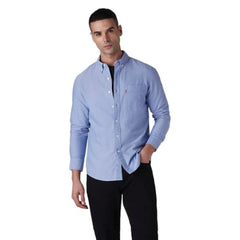 Levi's Men's Solid Slim Fit Oxford Shirt Light-Blue