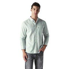 Levi's Men's Striped Slim Fit Oxford Shirt Green