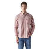 Levi's Men's Striped Slim Fit Oxford Shirt Pink