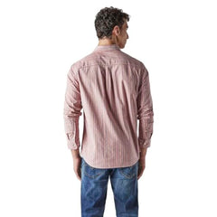 Levi's Men's Striped Slim Fit Oxford Shirt Pink