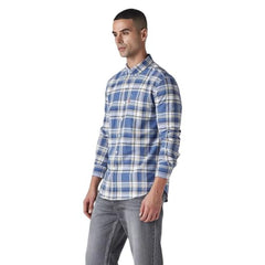 Levi's Men's Checkered Slim Fit Oxford Shirt Blue