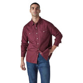 Levi's Men's Solid Slim Fit Overdyed Denim Shirt Red
