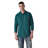 Levi's Men's Solid Relaxed Fit Flannel Shirt Teal