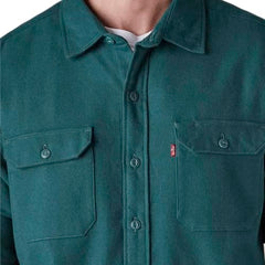 Levi's Men's Solid Relaxed Fit Flannel Shirt Teal
