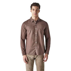 Levi's Men's Solid Slim Fit Oxford Shirt Brown