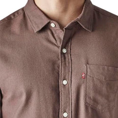 Levi's Men's Solid Slim Fit Oxford Shirt Brown