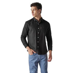 Levi's Men's Solid Slim Fit Oxford Shirt Black