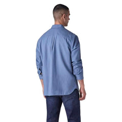 Levi's Men's Solid Slim Fit Linen Shirt Light-Blue
