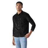 Levi's Men's Solid Slim Fit Corduroy Shirt Black