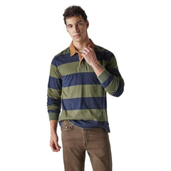 Levi's Mens Striped Olive Raglan Sleeve Shirt