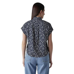 Levi's Womens Floral Navy Raglan Sleeve Shirt