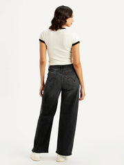 Women'S Charcoal Grey Mile High Wide Leg Fit High Rise Jeans
