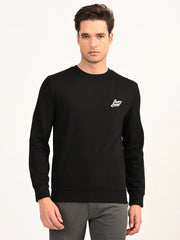 Men'S Brand Logo Black Crew Neck Sweatshirt