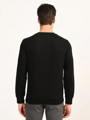 Men'S Brand Logo Black Crew Neck Sweatshirt