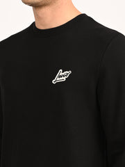 Men'S Brand Logo Black Crew Neck Sweatshirt
