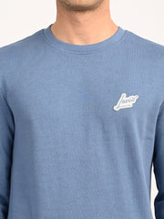 Men'S Brand Logo Blue Crew Neck Sweatshirt