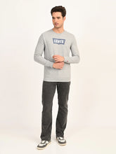 Men'S Typographic Print Light Grey Slim Fit Sweatshirt