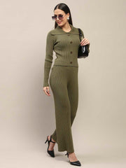 Madame Olive Knitted Top And Bottom Co-Ord Set