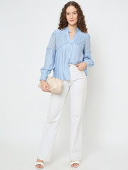 Madame Ladies Western Top H/S M5S18744 290 Powder Blue