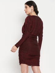Madame Red Shimmer Bodycon Dress