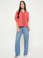 Madame Ladies Western Top H/S M5S18731 033 Red