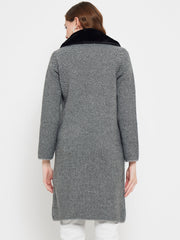 Madame Fleece Collar Grey Longline Shrug