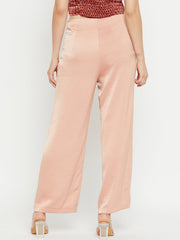 Madame Women Solid Camel Trouser