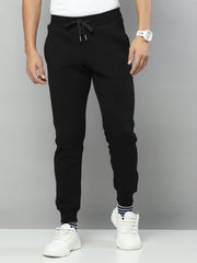Men Black Solid Regular Fit Winter Lower