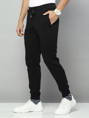 Men Black Solid Regular Fit Winter Lower