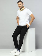 Men Black Solid Regular Fit Winter Lower