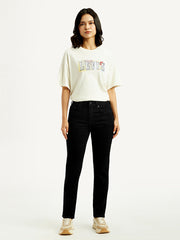 Women'S 724 Black Straight Fit High Rise Jeans