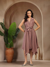 Gipsy Auberzine Solid Polyester Dress