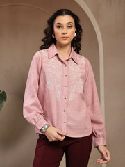 Gipsy Pink Solid Cotton Shirt