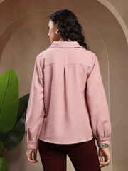 Gipsy Pink Solid Cotton Shirt