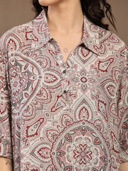 Gipsy Grey Printed Rayon Tunic