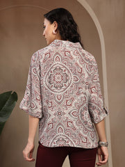 Gipsy Grey Printed Rayon Tunic