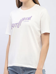 Madame Typography White Regular T-Shirt